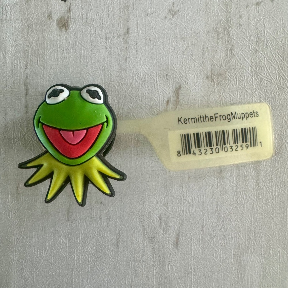 NWT Jibbitz Kermit the Frog Muppets Shoe Charm Vintage 2006 2007 Green Frog